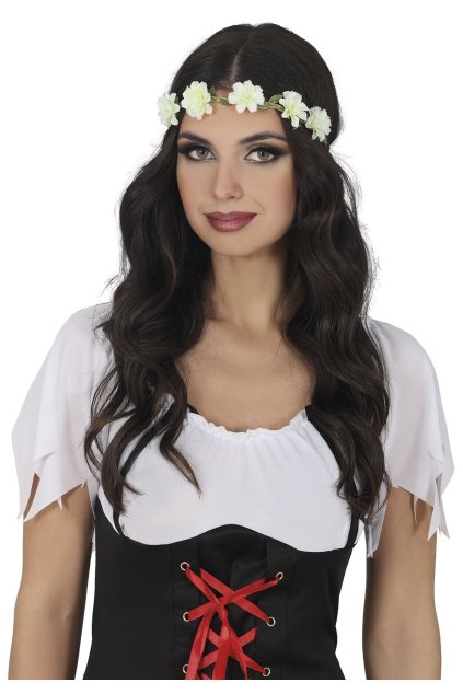 Bílá květinová čelenka