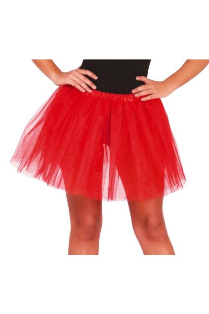 Tylová tutu sukně 40cm - červená