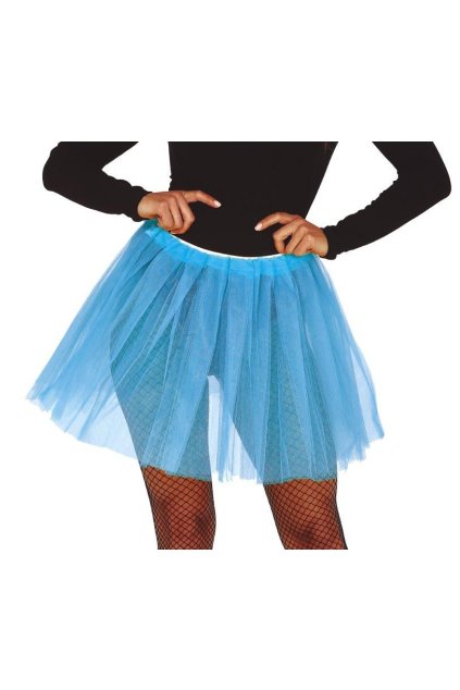 Tylová tutu sukně 40cm - modrá