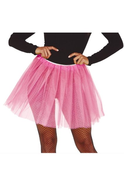 Tylová tutu sukně 40cm - růžová
