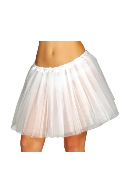 Tylová tutu sukně 40cm - bílá