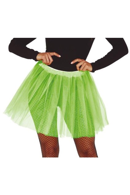 Tylová tutu sukně 40cm - světle zelená