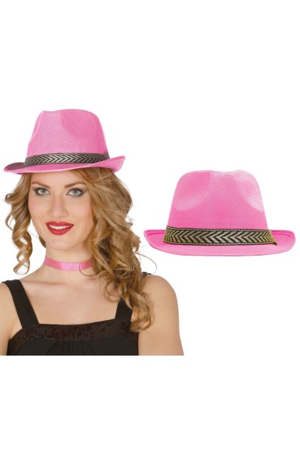 Růžový párty klobouk - gangster