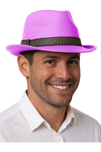 Růžový párty klobouk - gangster