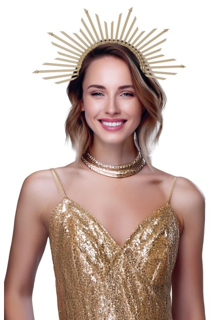 Barokní čelenka - zlatá svatozář