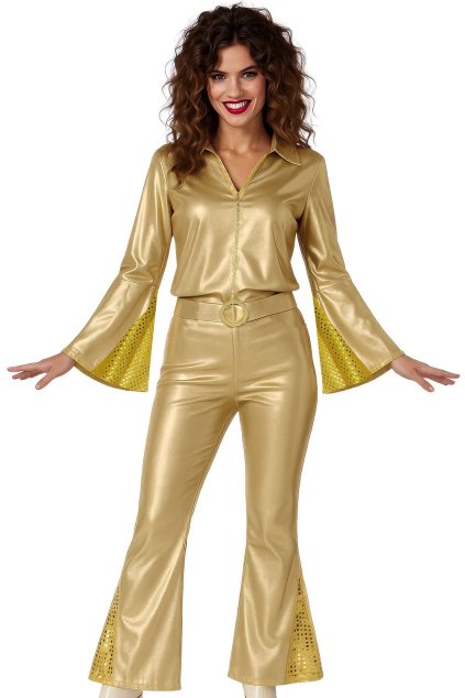 Dámský zlatý retro kostým 80-90. léta