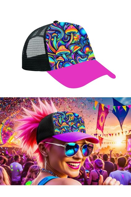 Party kšiltovka Mushroom – psychedelic