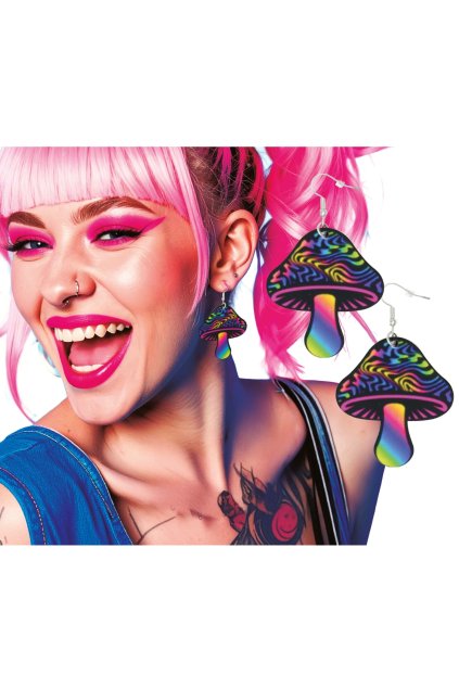 Párty festivalové náušnice - Psychedelic shrooms