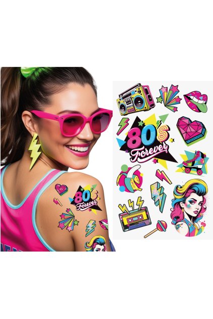 80. léta - retro sada falešných tetování