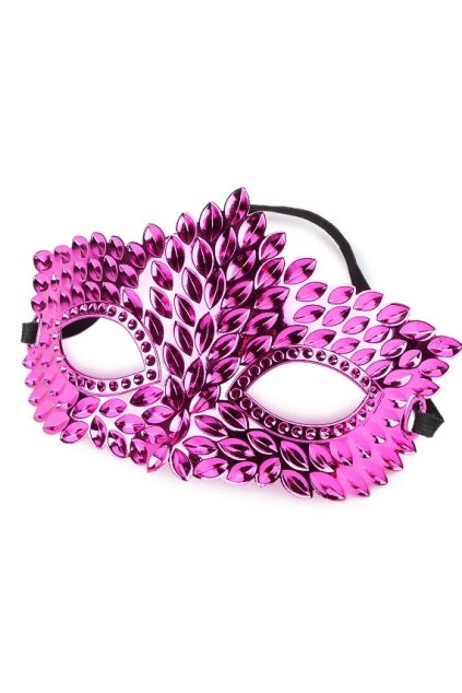 Růžová karnevalová maska - designová