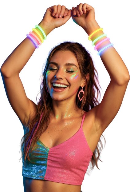 Svítící neonové náramky  15ks