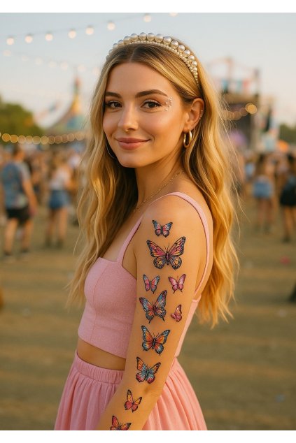 Motýli - dětská sada falešných tetování