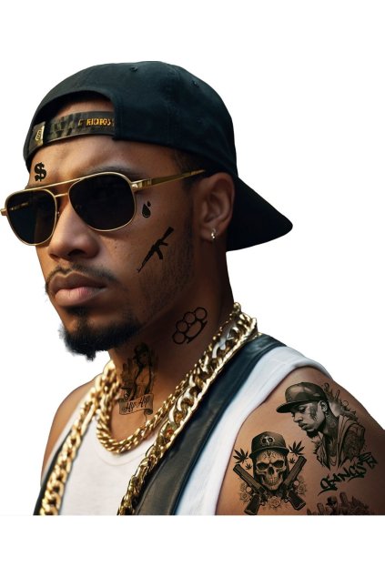 Thug life - párty sada falešných tetování