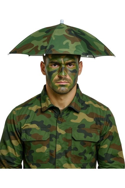 Deštník na hlavu - maskáčový 70 cm