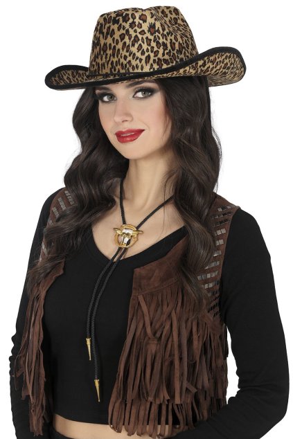 Klobouk kovbojský - leopardí vzor