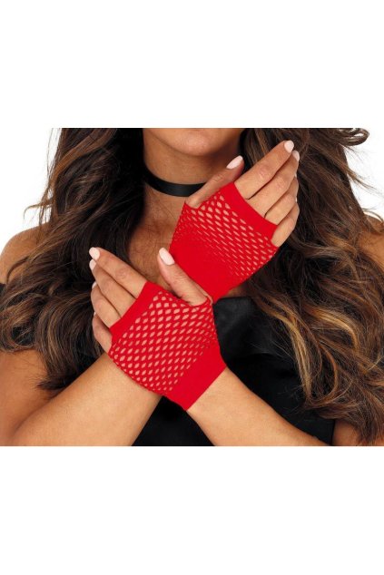 Retro síťované rukavice červené