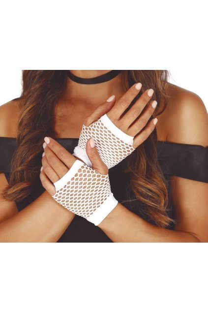 Retro síťované rukavice bílé