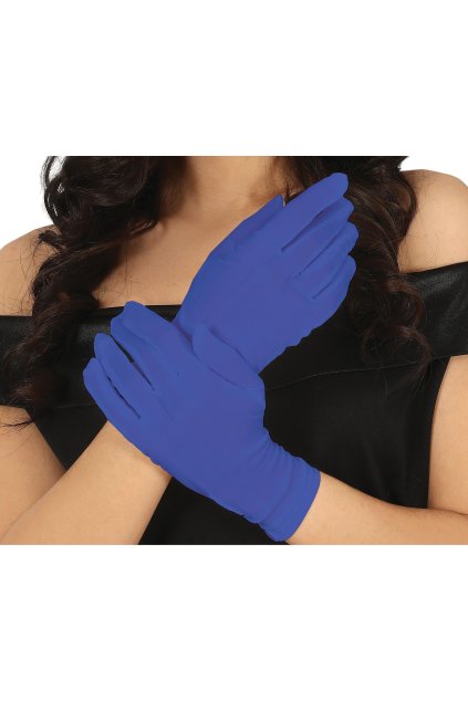 Modré rukavice krátké