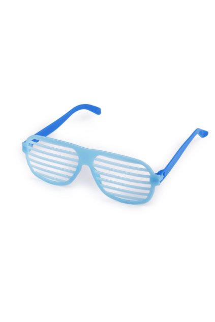 Párty brýle mřížka - modrá neon