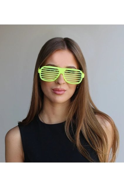 Párty brýle mřížka - zelená neon
