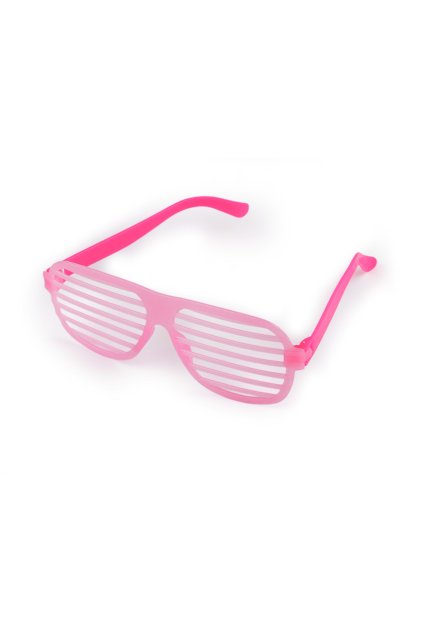 Párty brýle mřížka - růžová neon