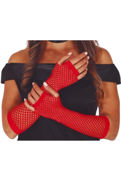 Síťované rukavice červené