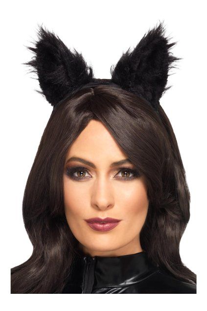 Čelenka s černýma kočičíma ušima