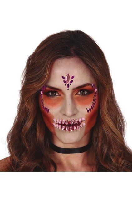 Lebka - samolepicí kamínky na obličej