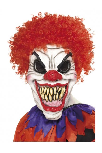 Hororový klaun - latexová maska na Halloween