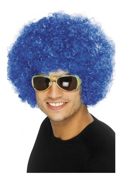 Paruka Afro modrá
