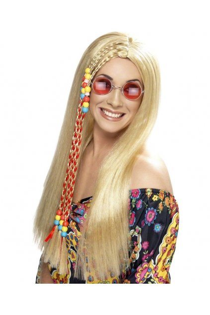 Dlouhá blond hippy paruka