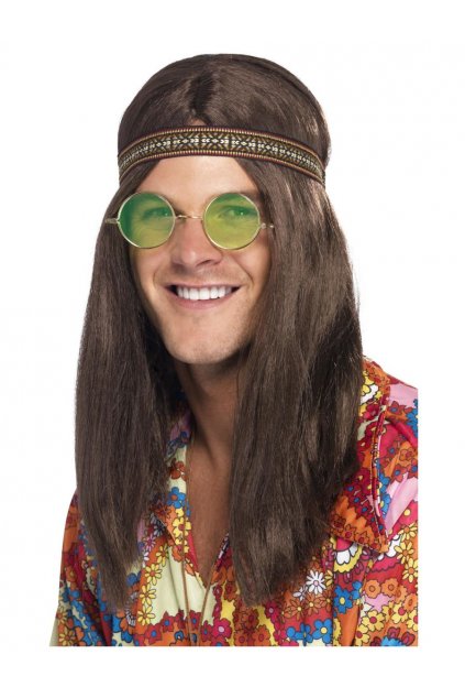 Sada - Hippie 60. léta - čelenka, brýle, náhrdelník