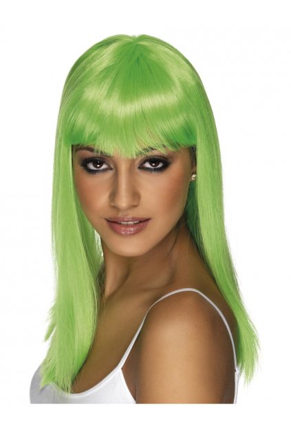 Dlouhá dámská paruka s ofinou Glamourama - zelená