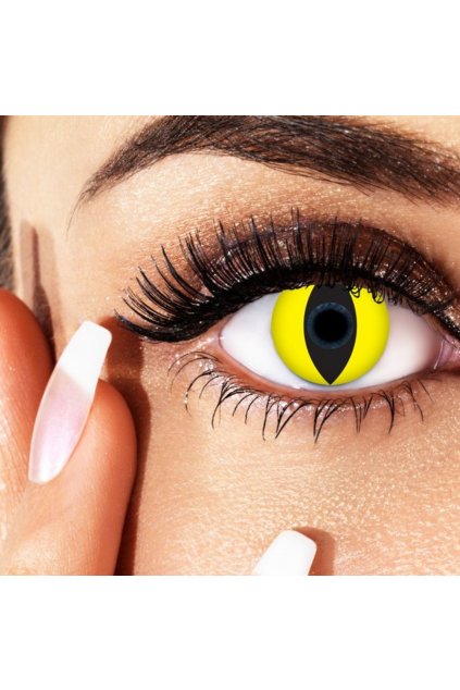 Žluté kontaktní čočky roční - Cat Eye