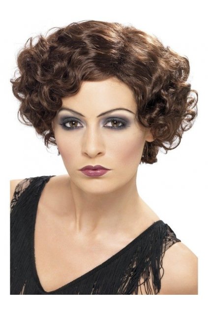 Paruka Flapper hnědá