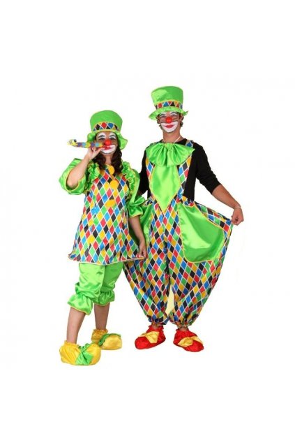 Kostým klaun dámský zelený