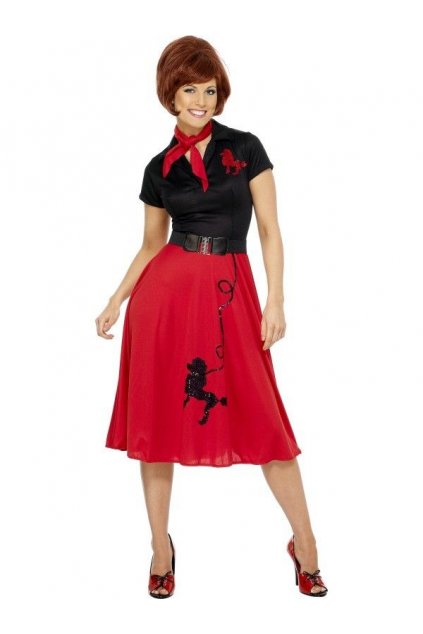 Dámský kostým 50. léta - Pudlík červený