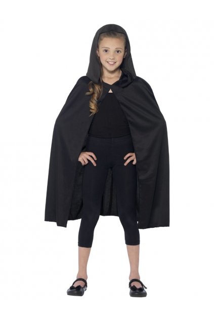 Dětský plášť - černý s kapucou