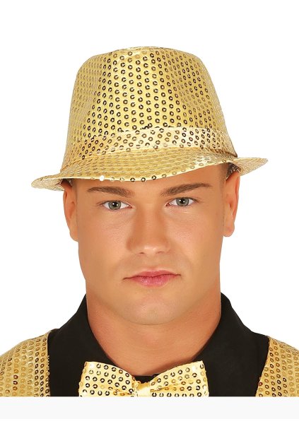 Párty klobouk s flitry zlatý