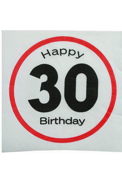 Narozeninové ubrousky - Happy Birthday 30