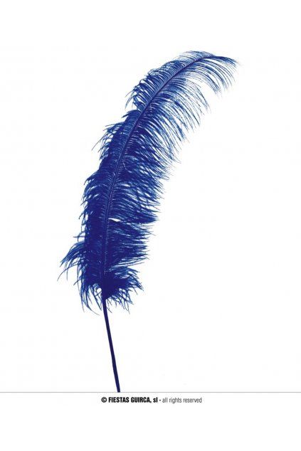 Modré pštrosí peří - brko 55cm