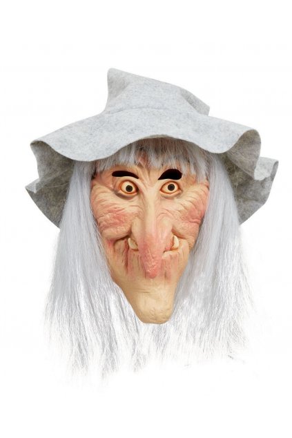 Maska čarodějnice s kloboukem a vlasy