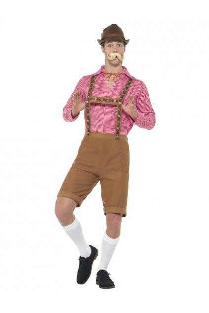 Pánský kostým bavorák červený - Oktoberfest