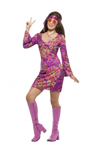 Hippie šaty fialové