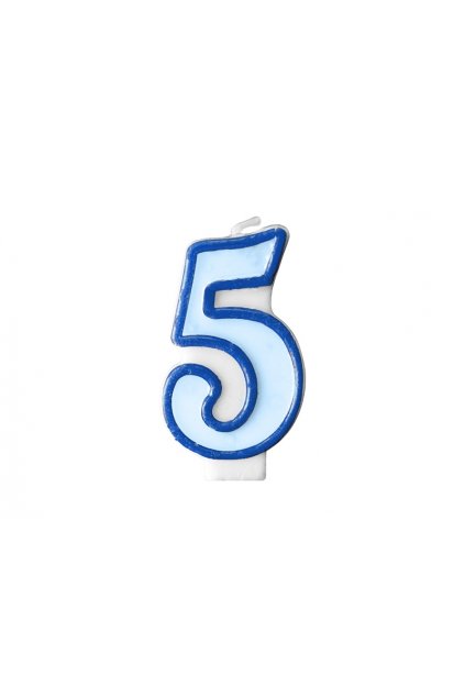 Dortová svíčka modrá - číslo 5