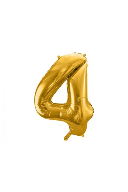Fóliový balónek číslo 4 - zlatý 86cm