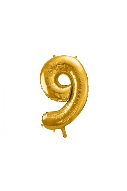 Fóliový balónek číslo 9 - zlatý 86cm