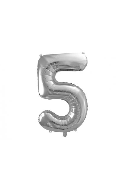 Fóliový balónek číslo 5 - stříbrný 86cm