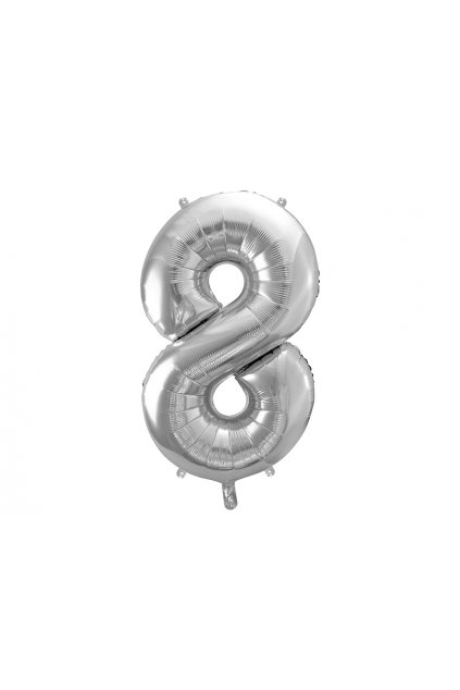 Fóliový balónek číslo 8 - stříbrný 86cm