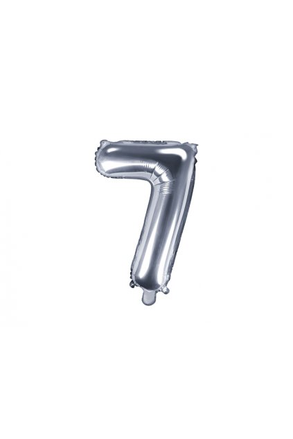 Fóliový balónek číslo 7 - stříbrný 35cm